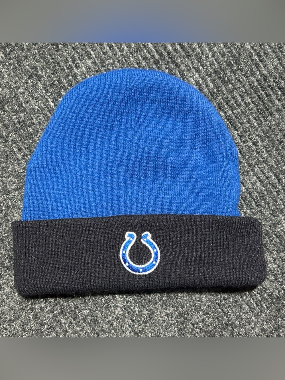NFL Kids Royal Blue and Black Beanie with Colts Logo